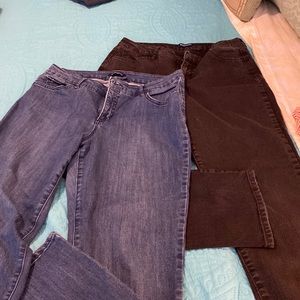 2 Pairs of Bandolino Mandie Straight leg Jeans size 12